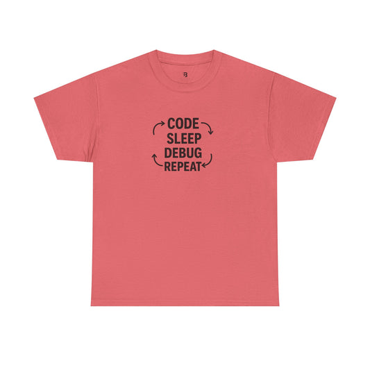 Code Sleep Debug Repeat - Unisex Heavy Cotton Tee