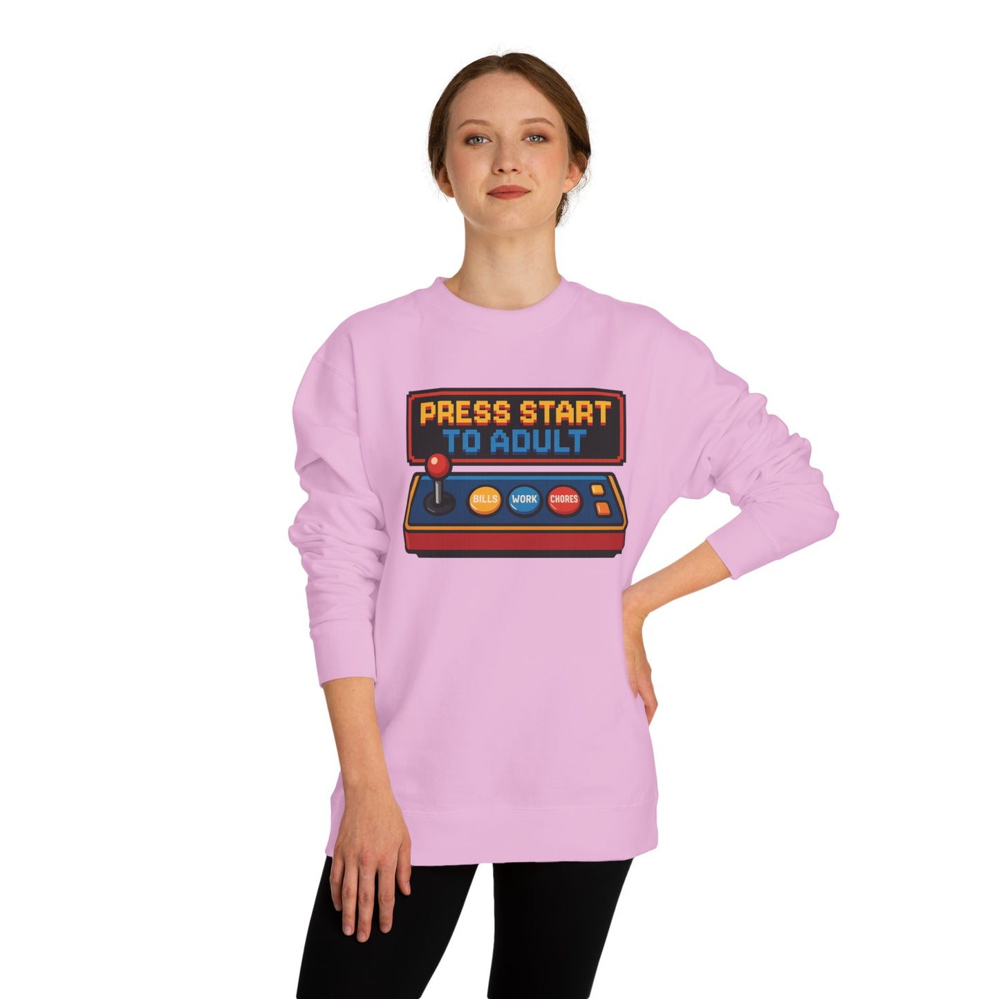 Press Start to Adult Unisex Crew Neck Sweatshirt