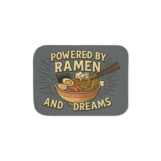 Cozy Sherpa Blanket - Powered by Ramen and Dreams