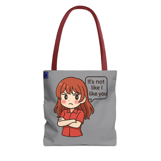 Tote Bag – "It's Not Like I Like You" Cute Character Design