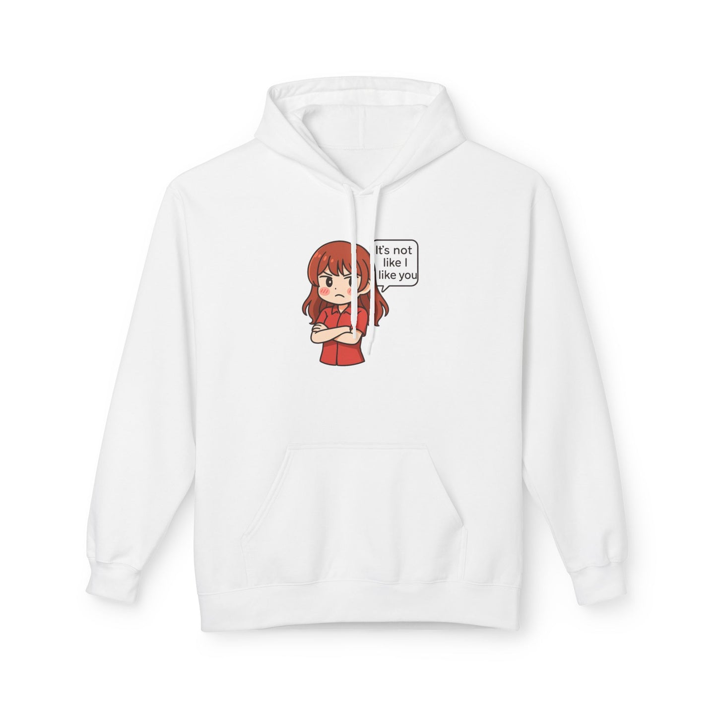 Cute Anime-Inspired Unisex Hoodie - "It's Not Like I Like You"