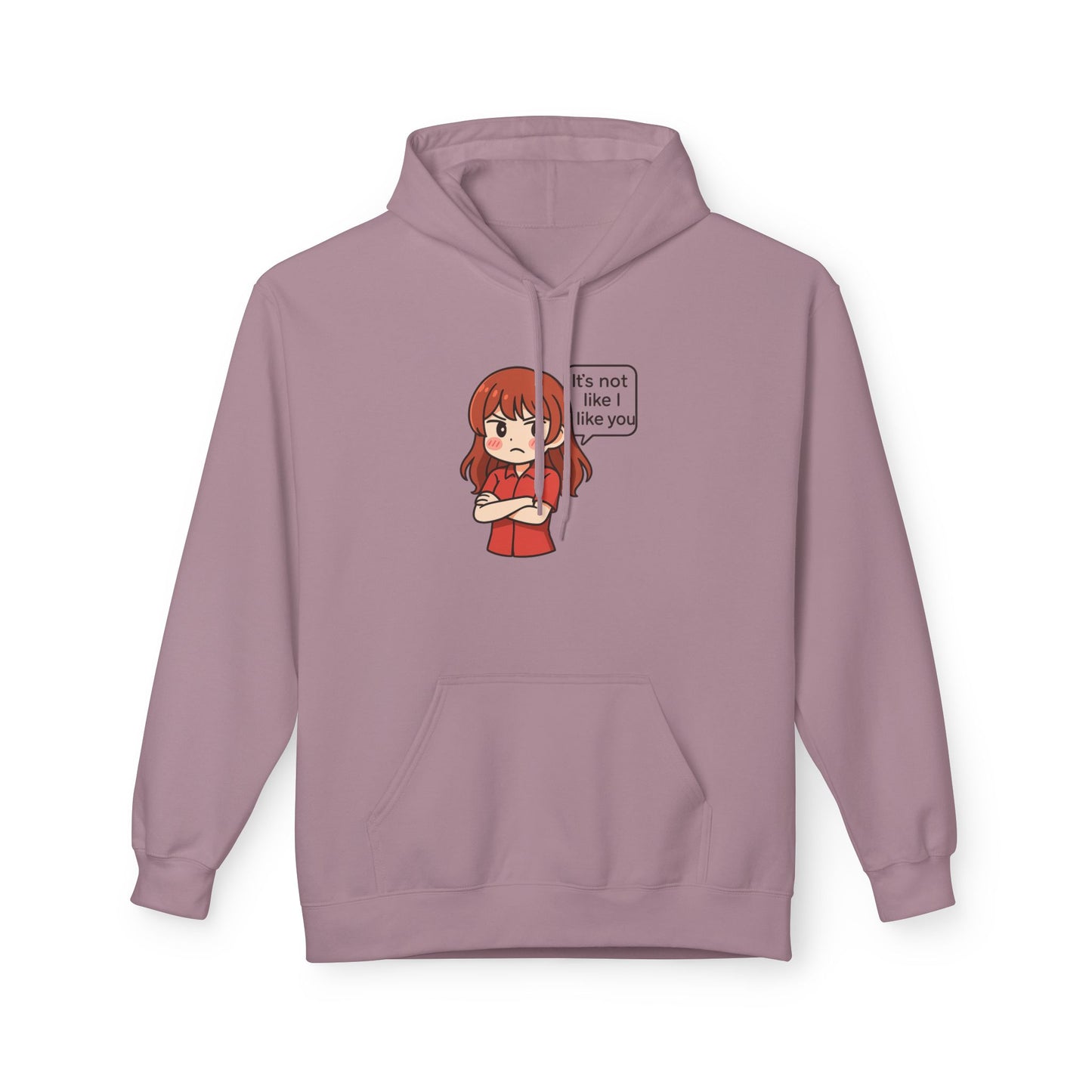 Cute Anime-Inspired Unisex Hoodie - "It's Not Like I Like You"