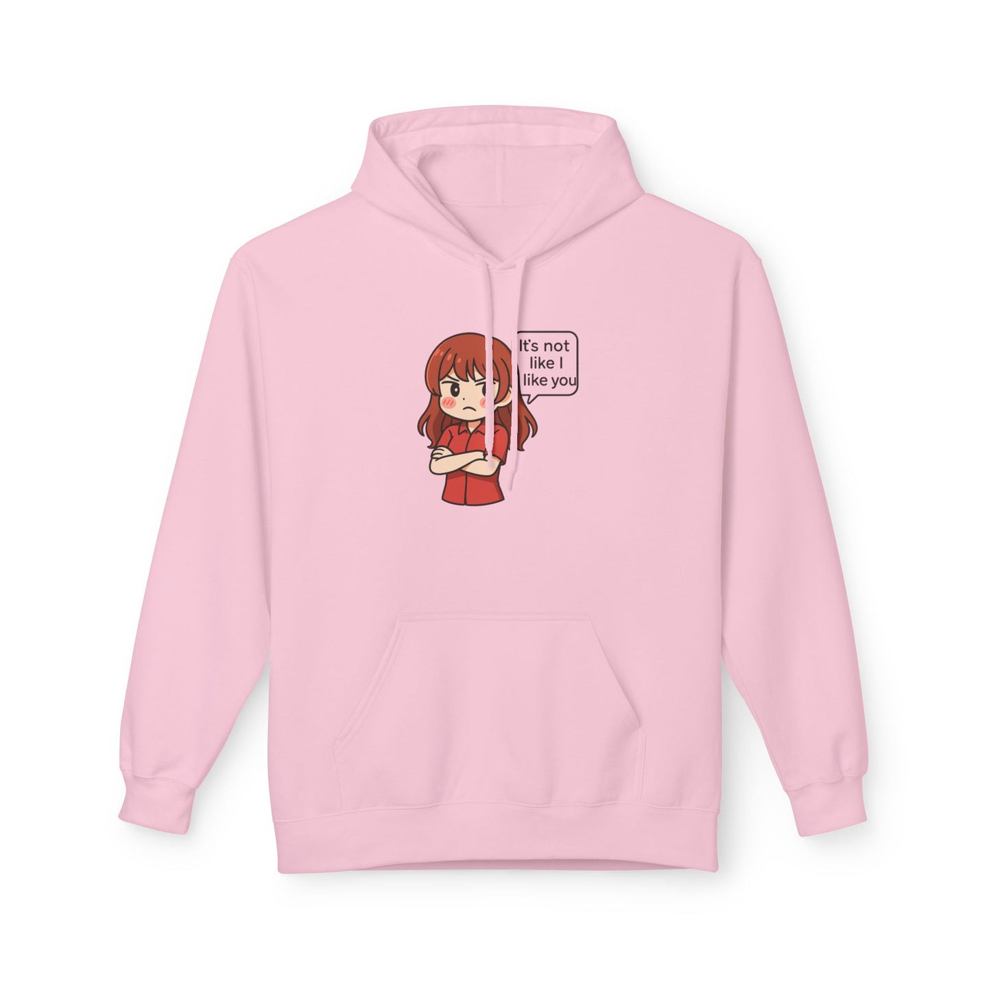 Cute Anime-Inspired Unisex Hoodie - "It's Not Like I Like You"
