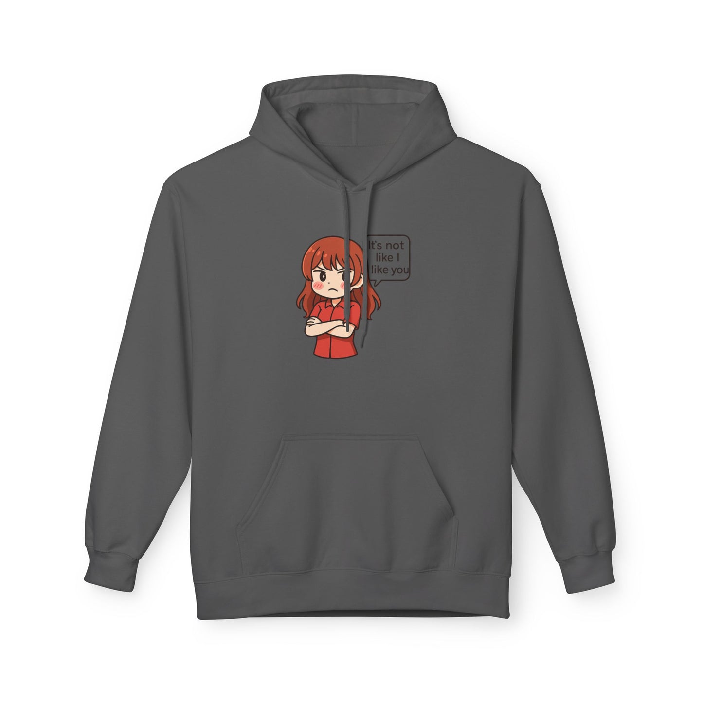 Cute Anime-Inspired Unisex Hoodie - "It's Not Like I Like You"