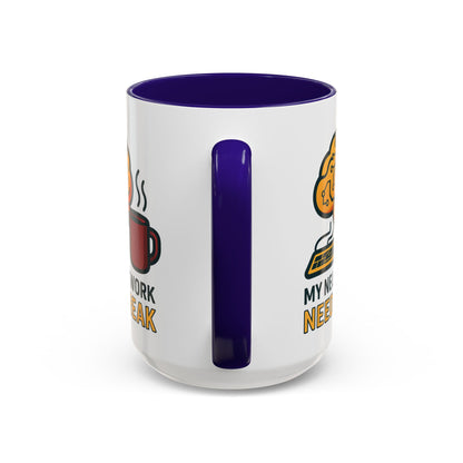 Colorful Brain-Themed Coffee Mug - "My Neural Network Needs A Break"