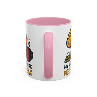 Colorful Brain-Themed Coffee Mug - "My Neural Network Needs A Break"