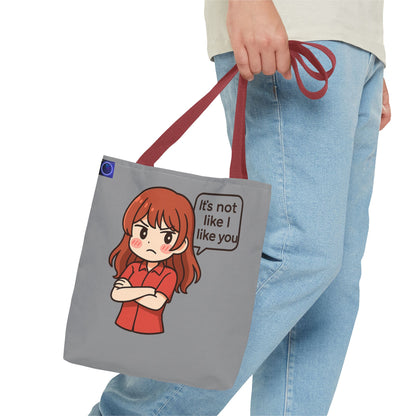 Tote Bag – "It's Not Like I Like You" Cute Character Design