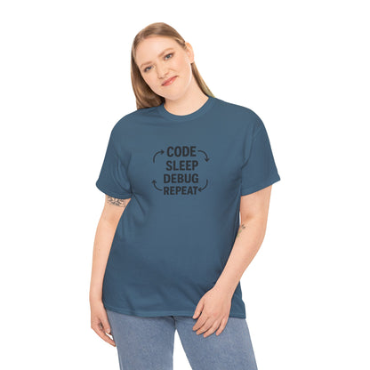 Code Sleep Debug Repeat - Unisex Heavy Cotton Tee