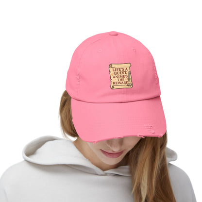 Life's A Quest, Anime's The Reward - Distressed Cap