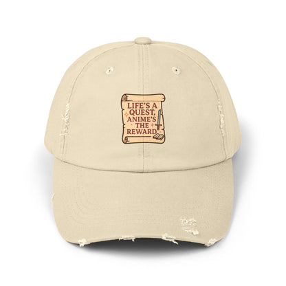 Life's A Quest, Anime's The Reward - Distressed Cap