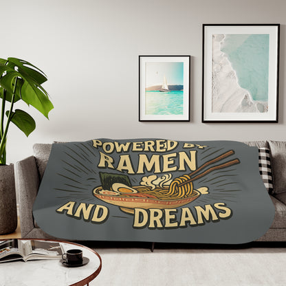 Cozy Sherpa Blanket - Powered by Ramen and Dreams