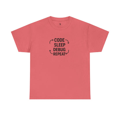 Code Sleep Debug Repeat - Unisex Heavy Cotton Tee