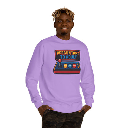 Press Start to Adult Unisex Crew Neck Sweatshirt