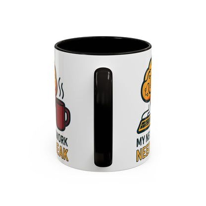 Colorful Brain-Themed Coffee Mug - "My Neural Network Needs A Break"