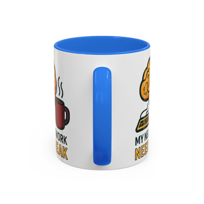 Colorful Brain-Themed Coffee Mug - "My Neural Network Needs A Break"