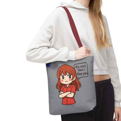Tote Bag – "It's Not Like I Like You" Cute Character Design