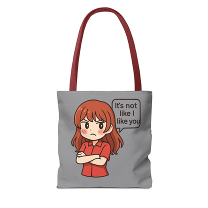 Tote Bag – "It's Not Like I Like You" Cute Character Design