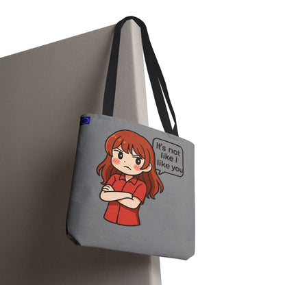 Tote Bag – "It's Not Like I Like You" Cute Character Design