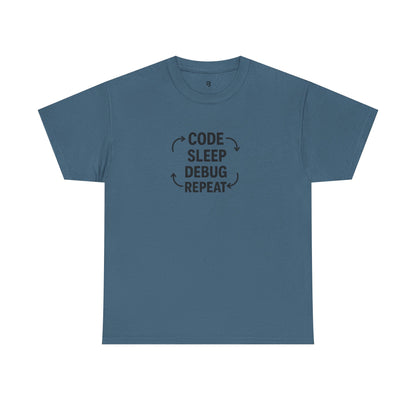 Code Sleep Debug Repeat - Unisex Heavy Cotton Tee