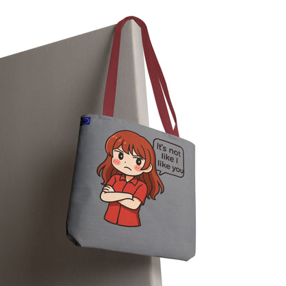 Tote Bag – "It's Not Like I Like You" Cute Character Design
