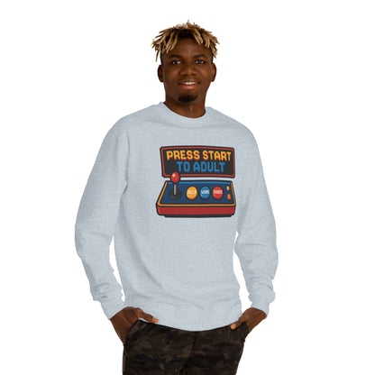 Press Start to Adult Unisex Crew Neck Sweatshirt