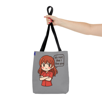 Tote Bag – "It's Not Like I Like You" Cute Character Design