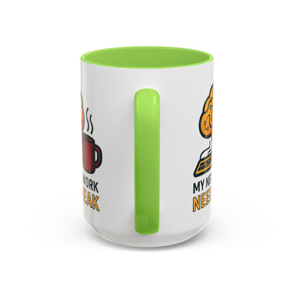 Colorful Brain-Themed Coffee Mug - "My Neural Network Needs A Break"
