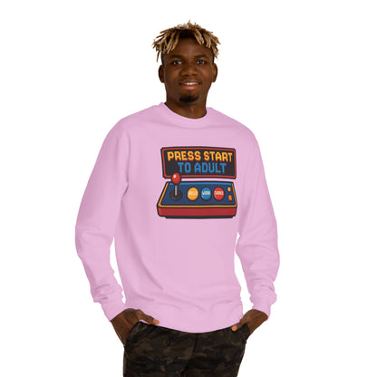 Press Start to Adult Unisex Crew Neck Sweatshirt