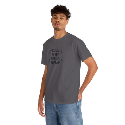 Code Sleep Debug Repeat - Unisex Heavy Cotton Tee
