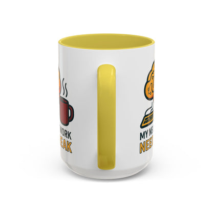 Colorful Brain-Themed Coffee Mug - "My Neural Network Needs A Break"