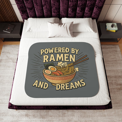 Cozy Sherpa Blanket - Powered by Ramen and Dreams