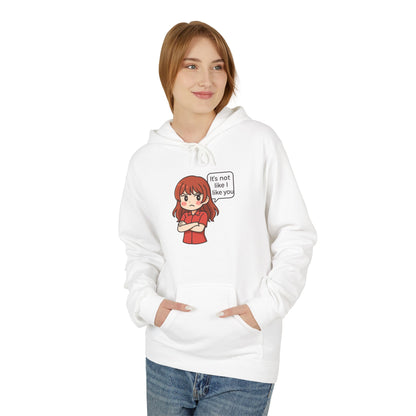 Cute Anime-Inspired Unisex Hoodie - "It's Not Like I Like You"