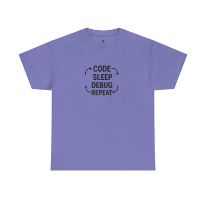 Code Sleep Debug Repeat - Unisex Heavy Cotton Tee