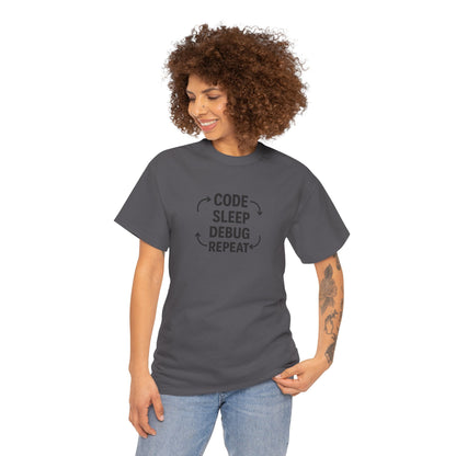 Code Sleep Debug Repeat - Unisex Heavy Cotton Tee