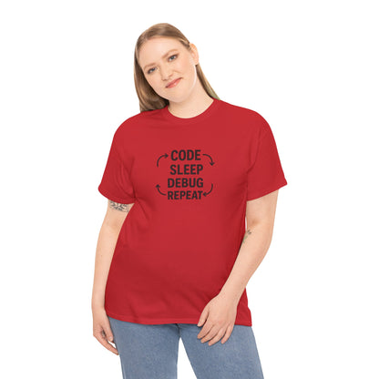 Code Sleep Debug Repeat - Unisex Heavy Cotton Tee