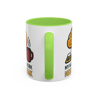 Colorful Brain-Themed Coffee Mug - "My Neural Network Needs A Break"