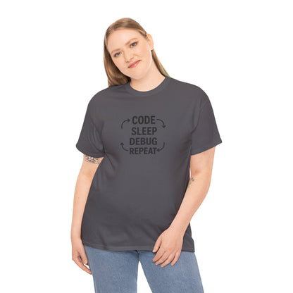 Code Sleep Debug Repeat - Unisex Heavy Cotton Tee