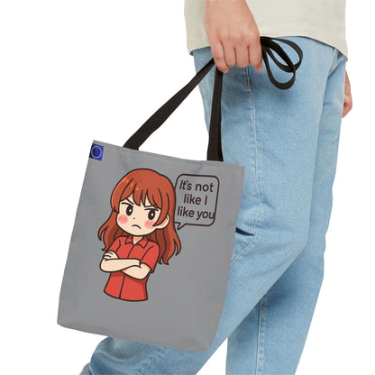 Tote Bag – "It's Not Like I Like You" Cute Character Design
