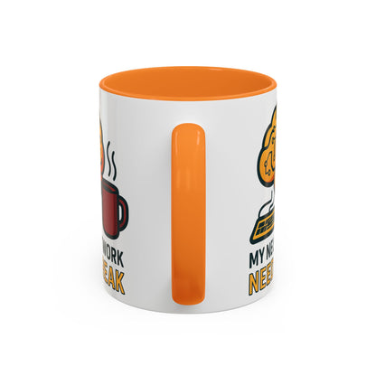 Colorful Brain-Themed Coffee Mug - "My Neural Network Needs A Break"