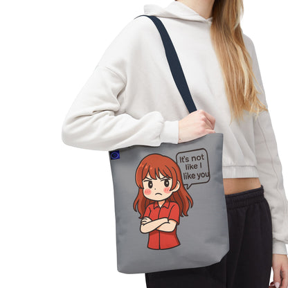 Tote Bag – "It's Not Like I Like You" Cute Character Design