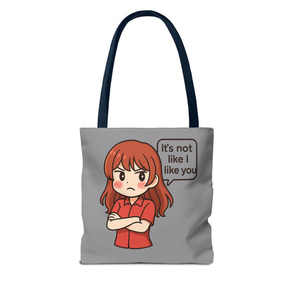 Tote Bag – "It's Not Like I Like You" Cute Character Design