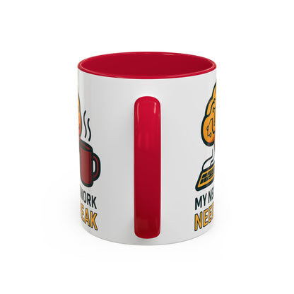 Colorful Brain-Themed Coffee Mug - "My Neural Network Needs A Break"