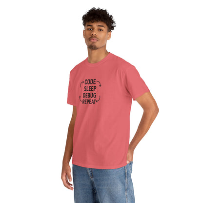 Code Sleep Debug Repeat - Unisex Heavy Cotton Tee