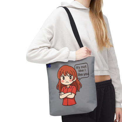 Tote Bag – "It's Not Like I Like You" Cute Character Design