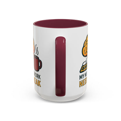 Colorful Brain-Themed Coffee Mug - "My Neural Network Needs A Break"