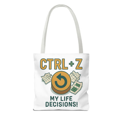 CTRL+Z Life Decisions Tote Bag - Reversible Design