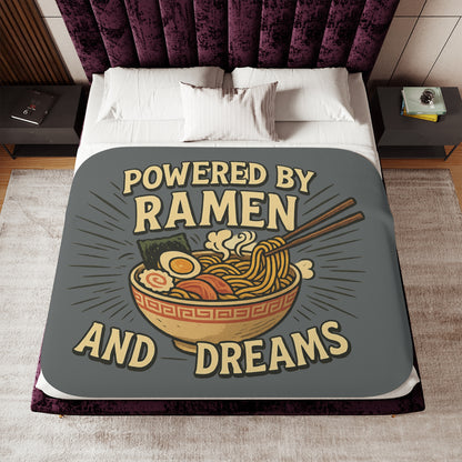 Cozy Sherpa Blanket - Powered by Ramen and Dreams