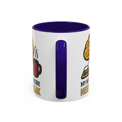 Colorful Brain-Themed Coffee Mug - "My Neural Network Needs A Break"
