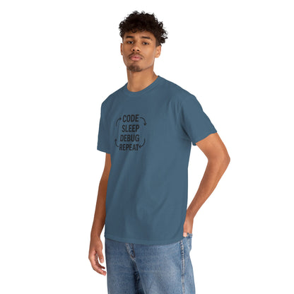 Code Sleep Debug Repeat - Unisex Heavy Cotton Tee