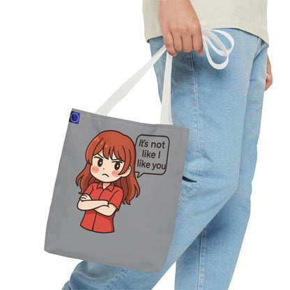 Tote Bag – "It's Not Like I Like You" Cute Character Design